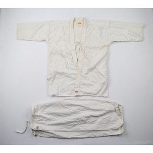 Vintage HSK Japan Size 3 Distressed Karate Uniform Set Cotton White Martial Arts